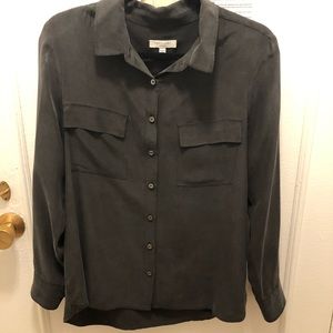 Equipment black signature silk shirt